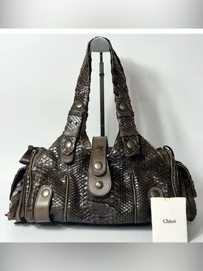 Chloe python Silverado snakeskin handbag/ dark brown- vintage